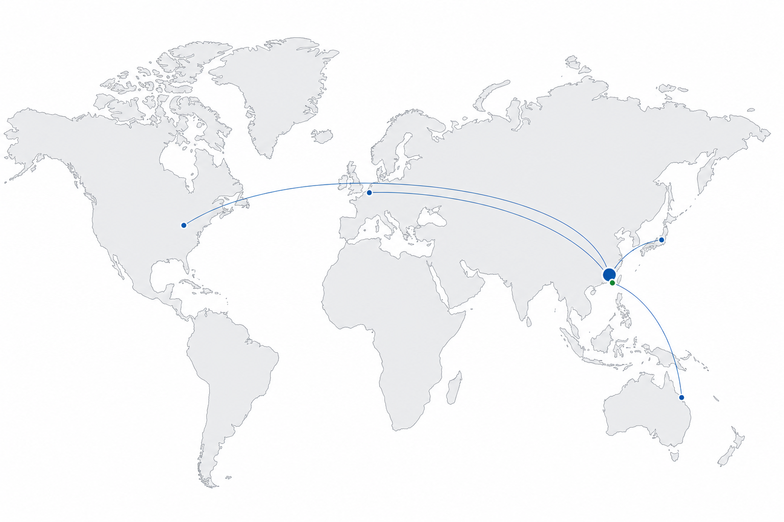 World map showing JASPER support routes from South China to North America, Europe, Japan, and Australia