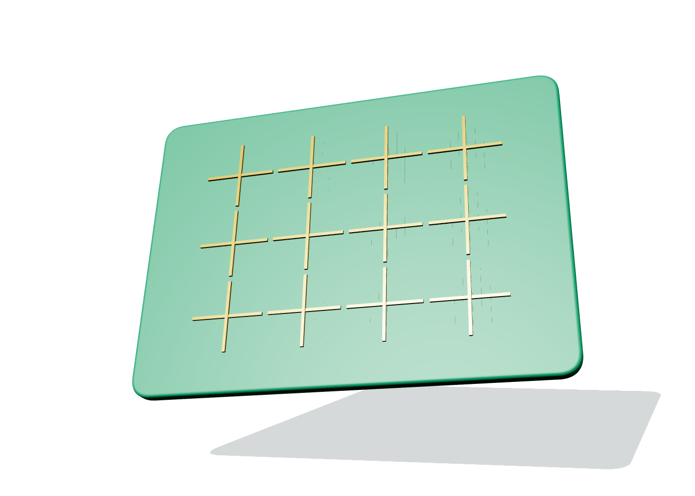 Matrice de bouton de membrane imprimée avec douze positions de contact de clés et traces de lignes et de colonnes