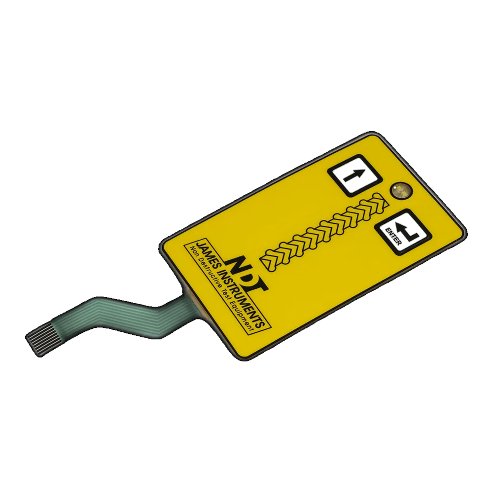 Tactile membrane switch with raised metal-dome keys and flexible circuit tail