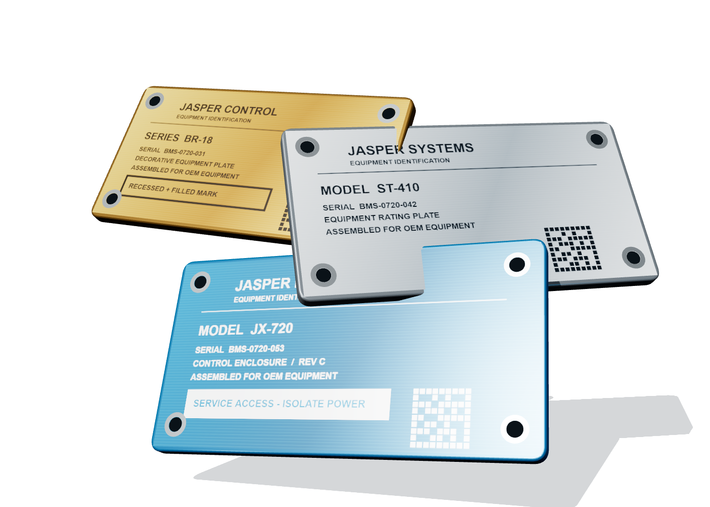 Placas de identificación de metal