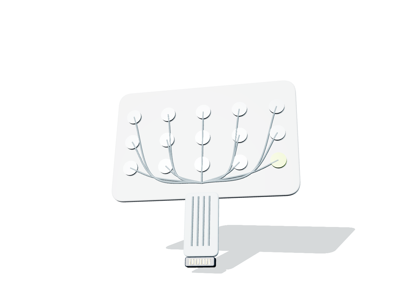 Custom printed electrode array with routed conductive traces and flexible tail