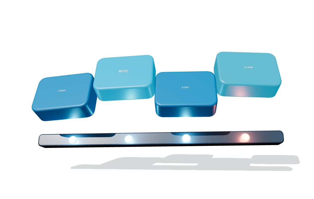 制御されたLEDおよびライト ブロックの位置の上の三次元照らされたシリコーンのキー