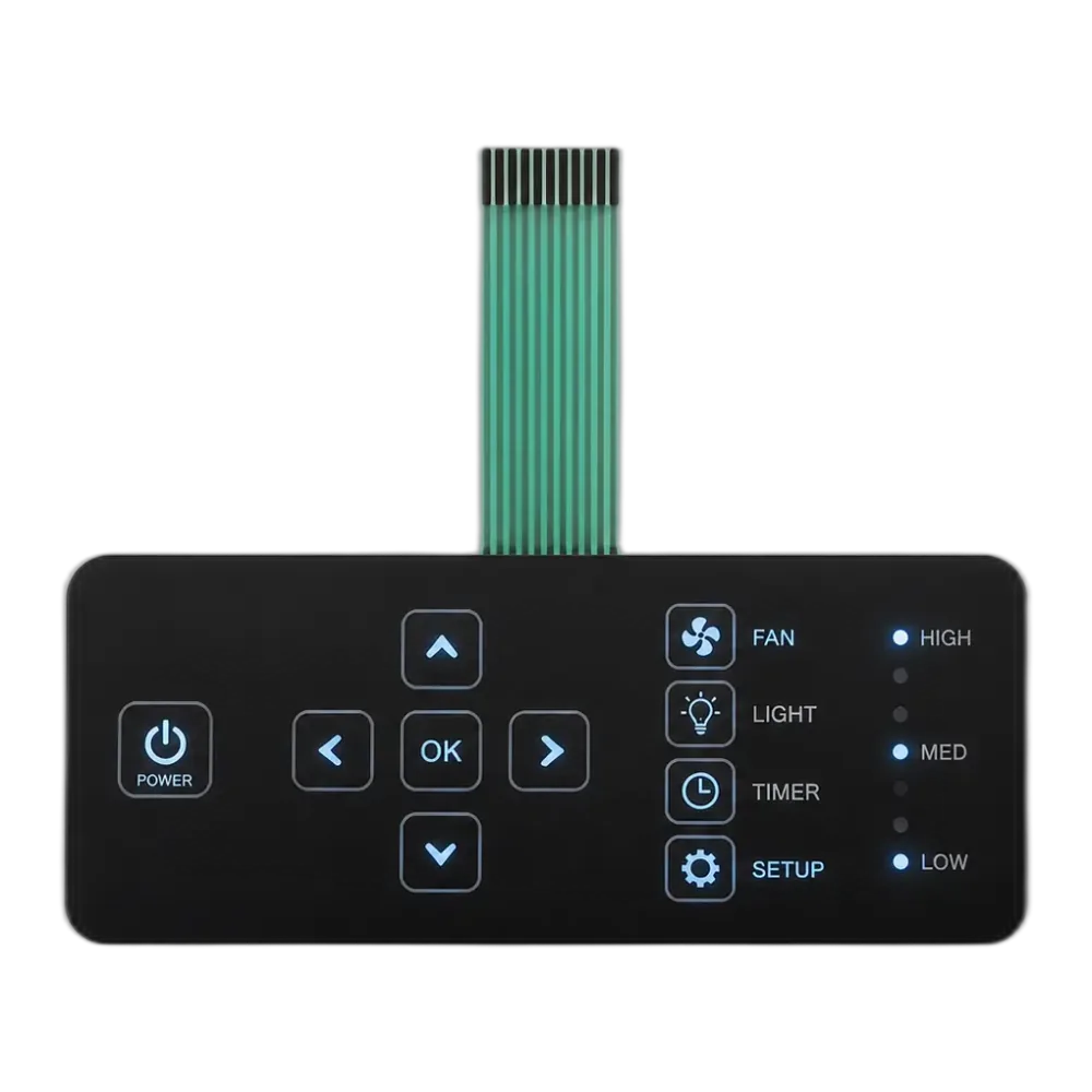 LED membrane switch transparent product cutout
